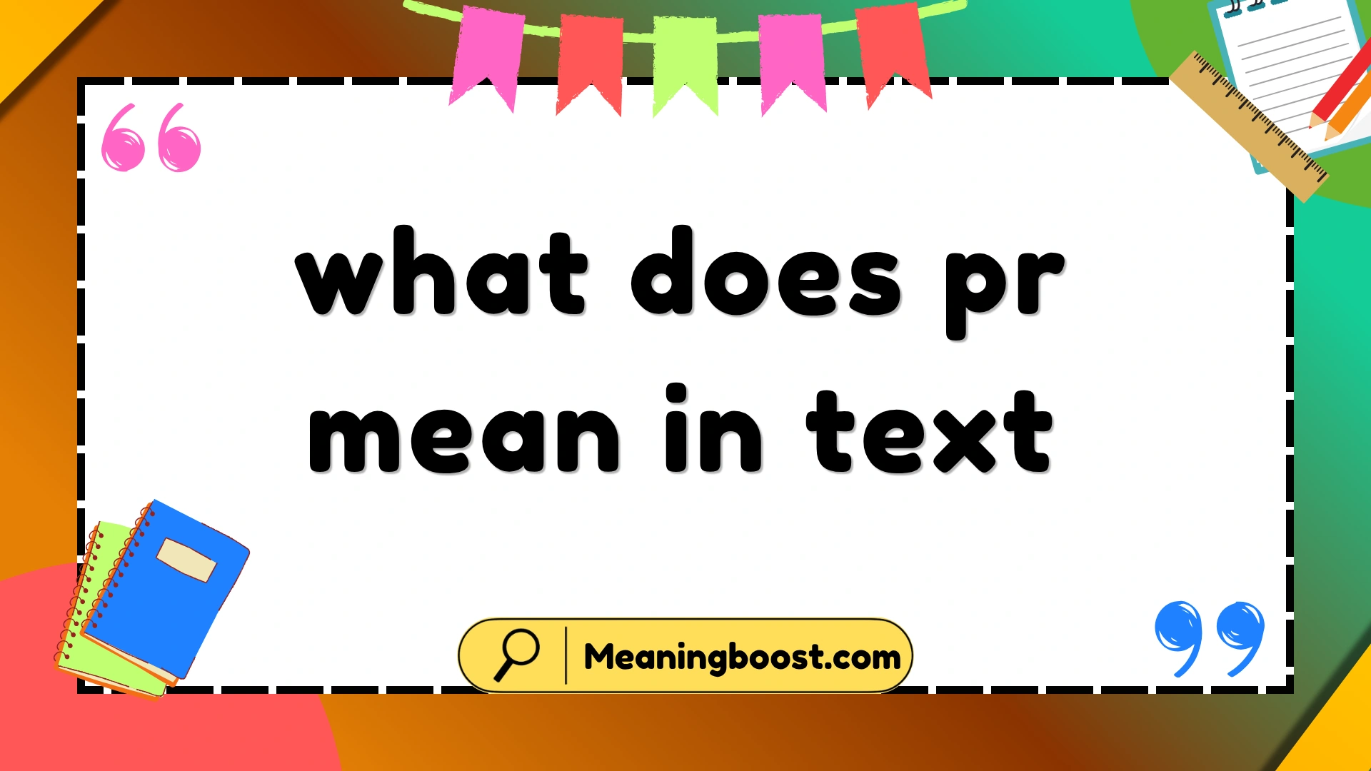 what does pr mean in text
